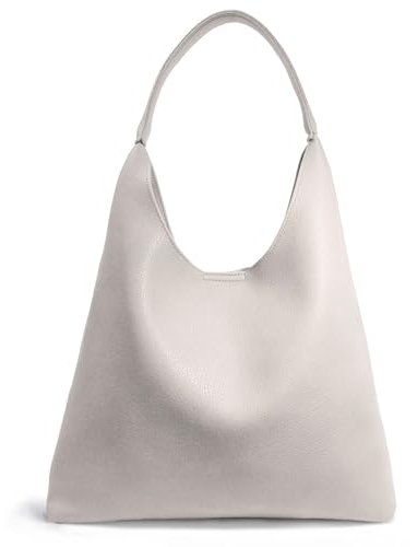 Hobo Bags für Damen, weiches veganes Leder, Schultertasche, lässige Handtasche, Beige