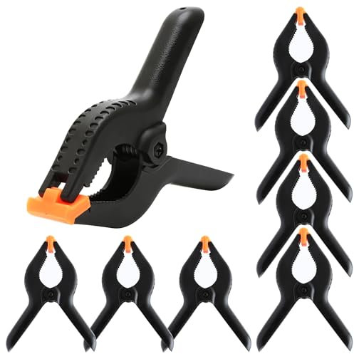 8Pcs Nylon Spring Clamps 6 Inch, Heavy Duty Plastic Spring Clips Clamps for Woodwork, DIY Projects, Photo Studio, Background Muslin Etc
