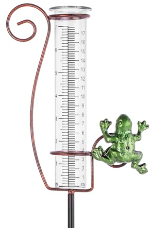 HOBYLUBY Regenmesser Frosch mit 17,8 cm Glasrohr