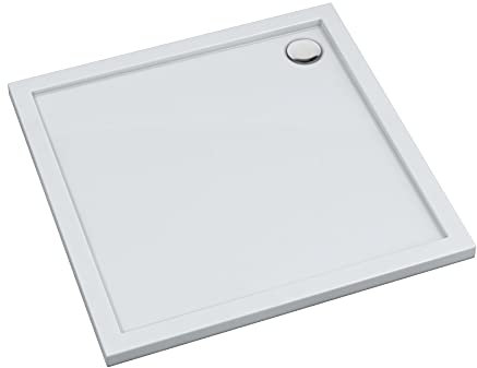 AQUABAD Duschwanne/Duschtasse | Basic Smooth White 90x90cm Quadrat
