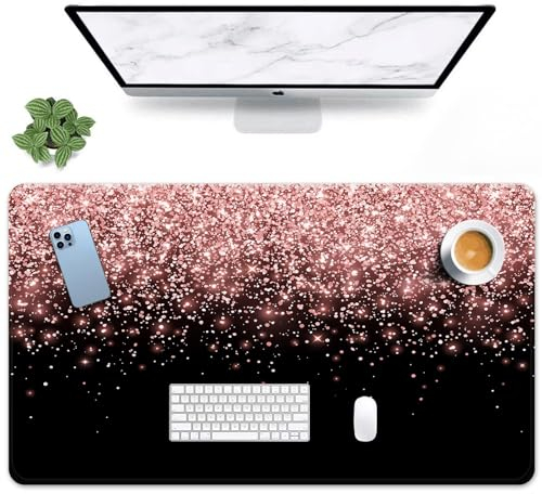 Britimes Großes Mauspad, rutschfest, goldener Urlaub, Schreibtischunterlage, Tastatur und Maus, Gaming-Mauspad für Spiel, Büro und Zuhause, 80 x 40 cm