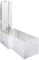 Balterley 1500 x 850mm L Shape Shower Bath with Leg Set, Chrome Fixed Return Shower Screen & L Shaped Bath Panel, Left Hand Single Ended Gloss White Soaking Baths, Acrylic Baths (White)