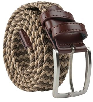 Navigare Geflochtener Elastikgürtel Made in Italy, für Herren und Damen, mit Echtleder-Details