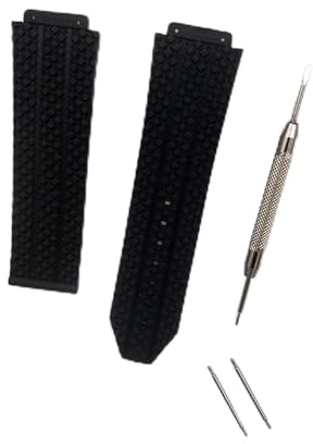 EDVENA Watch-Accessoires Gummi-Riemen Kompatibel mit Hublot Big Bang Series 25mmx19mm Männer und Frauen Uhrenarmband