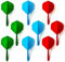 Transmore 9 Stück Dart Flights Mit Schaft, 2BA Dart Schäfte und Dart Flights, 2-in-1 Integriertes Dart Flights und Shaft System, Dartpfiele Zubehör Rot/Blau/Grün