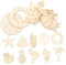 VILLFUL 40 Stück Strand Zeichnungsausschnitte Leere Holzscheiben Holzspäne DIY Malmaterialien DIY Ausschnitt Ausschnitte Malerei Ornament DIY Holzscheiben Wiederverwendbar