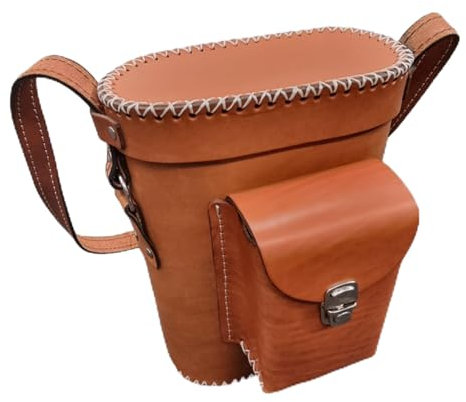 FITMARK Matera Premium 100% de Cuero para Mate y Termo | Bolso Matero | Diseño campestre y Práctico | Ideal para Amantes del Mate - Balibetov | Compatible con Termo Stanley 1L | Color (Marron)