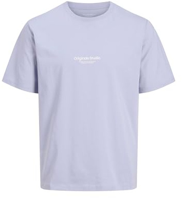JACK & JONES Men's Male Plus Size Gedruckt T-Shirt Jorvesterbro Tee Ss Crew Neck Noos Pls, Cosmic Sky, 4XL