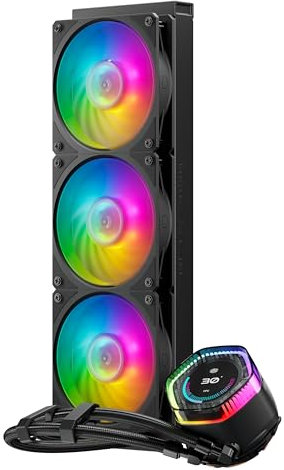Cooler Master MasterLiquid 360 Ion CPU Liquid Cooler - 2.1 LCD Display, AIO Water Cooling System, Gen X Dual-Chamber Pump, Mobius 120P ARGB Fans, Addressable Gen 2 RGB, LGA1700 & AM5 Brackets