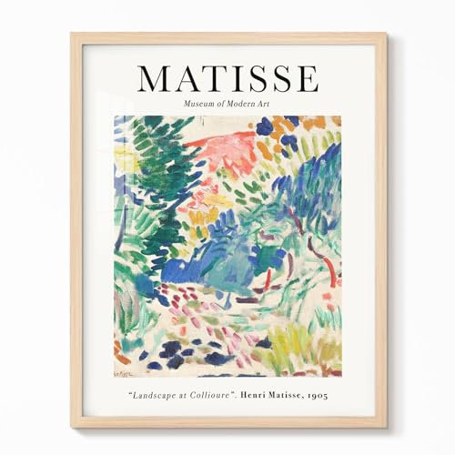 Henri Matisse Kunstdrucke – Landschaft bei Collioure, abstrakte Leinwand-Kunst, Matisse-Ausstellungsposter, ästhetische Raumdekoration für Wohnzimmer, Schlafzimmer, Badezimmer, Heimbüro, gerahmt, 20,3