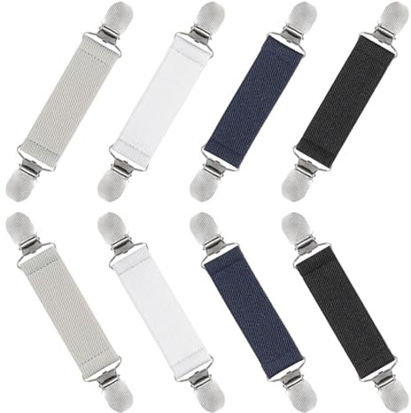 WEFINEST 8 Stück Cardigan Clips, Elastische Clips Für Kleidung Tragbare Hosenträger Clips, Dress Cinch Clips Outdoor-Zubehör Kleider Clip Hinten für Reisetaschen, Hüte, Brieftaschen, Handtaschen