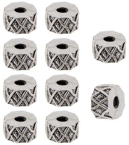 SUPERFINDINGS 10 Stück Clip Lock Verschluss Perlen Antik Silber Clip Lock Perlen Charms Legierung Spacer Perlen Stopper O Ringe Passend Für Europäischen Stil Für Damen Armband Schmuckherstellung
