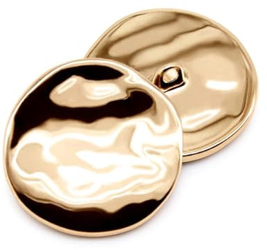 Rodsah 10 Stück 21/25/30 mm dekorative Knöpfe, unregelmäßige, Flache, goldene Knöpfe für Hemden, Mäntel, Nähzubehör,25mm