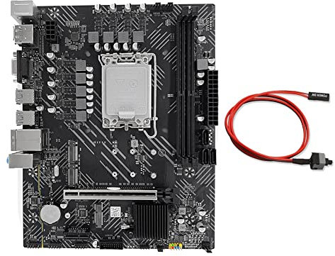 Fuhjythy Placa Base B660 D4+Cable de Interruptor Compatible con 12Th 13Th CPU LGA1700 2XDDR4 Ranura RAM HD+DP+VGA PCIE 16X SATA3.0 Placa Base