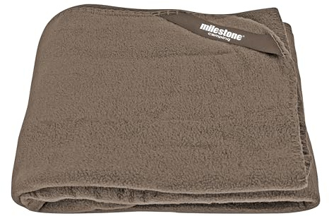 Milestone Thermal Fleece Blanket/Soft Touch Fabric/Cosy Extra Layer for Travel & Days Out / 120 x 150cm (Stone)