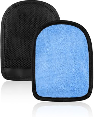 Tinoaly 2pcs Beach Sand Removal Bags, Soft Skin-Friendly Sand Wipe Off Mitts Remover Beach Cleaner Essentials Accessories for Kids Adults Surf Ocean Camping Volleyball Sandbox Water Activities