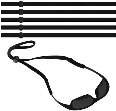 HDXH 5 PCS Unisex Glasses Straps,Sports Eyeglass Strap Sunglasses Lanyard,Soft Sport Eyeglasses Straps,Glasses Chain For Running Reading Sports Outdoor etc(black)