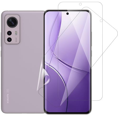 Wondoner 2 Stück Schutzfolie für Xiaomi 12 Panzerglas, Schutzglas für Xiaomi 12/12X/12S Displayschutz, Weiche TPU Screen Protector, Kratzfest, Blasenfrei, HD-Klar