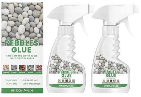 Pebble Glue, Water-Based Stone & Pebble Binder, Gravel Glue, Gravel Binder, Easy Application, Waterproof, Ideal for Gardens, Paths & Landscaping (2pcs)