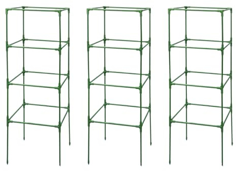 Stützständer Für Tomatensämlinge | Unterstützung für Tomatensämlinge,3-Pack Robuste Gerüst Für Kletterpflanzen Pfingstrosen Gurken Gemüse Bohnen Rosen Draußen Balkon Patio Anbau Blumenbeete