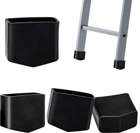 Tarqite 4 StüCk Gummi Leiterfüße, 40x20mm Rutschfeste Stehleiter Fußkappen, Schutzkappen Leiter, Gummifüße für Leitern, Füsse für Leiter, Leiterfußabdeckung Ersatz für Aluleiter, Metallleiter