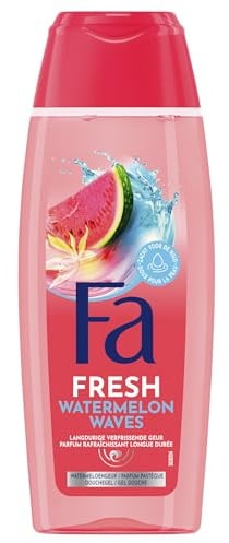 Fa - Fresh - Gel Douche Corps - Doux pour la peau - Watermelon Waves - Parfum rafraichissant longue durée - Parfum pastèque, Ylang-ylang et grenade - Bouteille de 250 ml (Lot de 6)