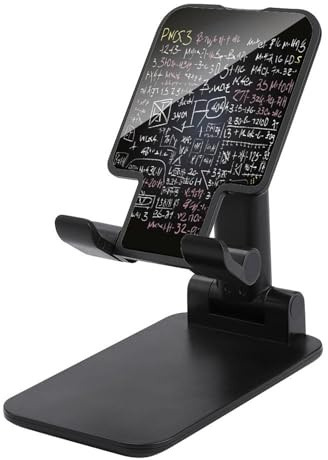 VstaDank Supporto per telefono cellulare con formula matematica per scrivania, regolabile, pieghevole, per smartphone e tablet da 4-13 pollici, accessori da scrivania da viaggio e ufficio, stile nero