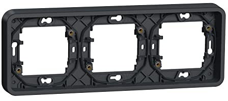 Schneider Electric - Mureva Styl - Cadre 3 postes horizontal - encastré - IP55 - IK08 - gris - MUR34109