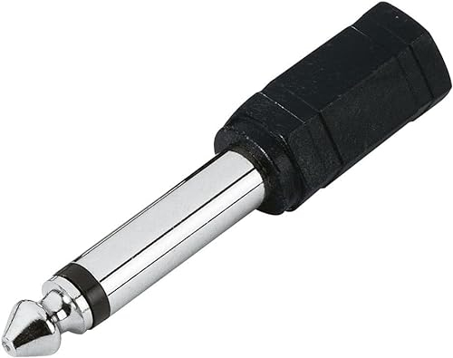 CABLEPELADO Adaptateur audio stéréo Jack 3,5 mm femelle vers 6,35 mm mâle mono | Convertisseur de connecteur d'écouteurs | PVC | Noir