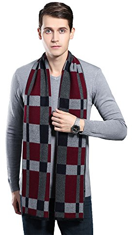 Herren Winterschal – Ohayomi Fashion Formal Weiche Schals für Herren, schwarz / grau