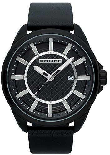 Police Herren Analog Quarz Uhr mit Leder Armband PL15408JSB.02