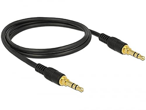 Delock Klinkenkabel Audio-Kabel 3,5 mm 3 Pin Stecker > Stecker 1 m schwarz
