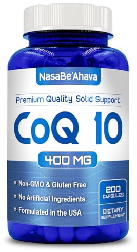 CoQ10 400mg Capsules | Vegan Friendly Coenzyme Q10 400mg per Serving from Easy Absorption Ubiquinone Supplement for Skin Heart and Energy Support | Made in the USA in cGMP Facilities (100 Servings)
