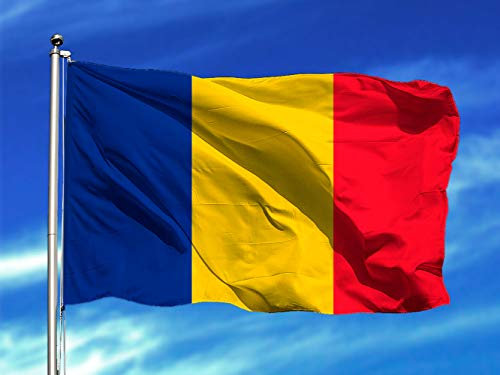 Oedim Bandera de Rumania 85x1,50cm | Reforzada y con Pespuntes | Bandera con 2 Ojales Metálicos y Resistente al Agua