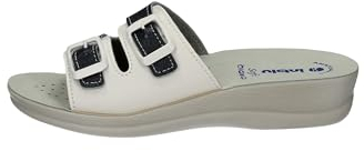 inblu Ciabatte da casa con Doppia Fascia con Fibbie, Pantofole Donna, Blu, 38 EU