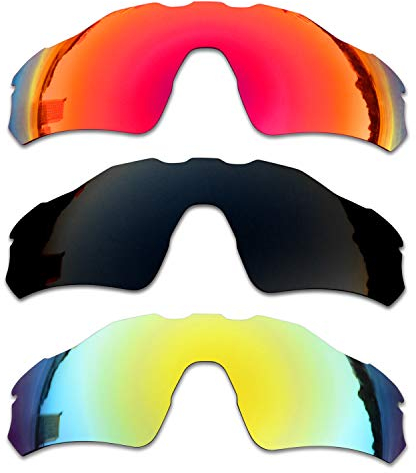 SOODASE Pour Oakley Radar EV Path Des lunettes de soleil Rouge/Noir/Doré Verres de remplacement polarisés