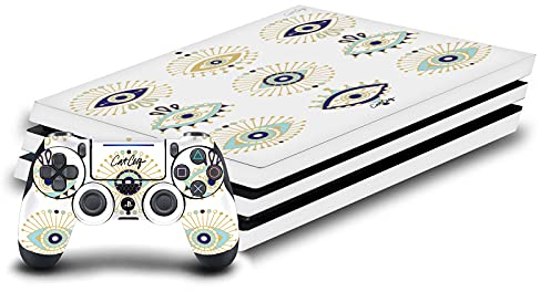 Head Case Designs Offizielle Zugelassen Cat Coquillette Blau Gold Kunst Mix Matte Vinyl Haut Gaming Aufkleber Abziehbild kompatibel mit Sony Playstation 4 PS4 Pro Console and DualShock 4 Controller