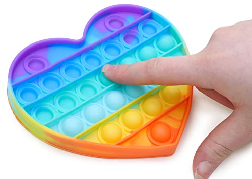 Toyland® Push Bubble Pop Bubble 'Pop It' Sensory Fidget Toy – viele Auswahl (Regenbogen-Herz)