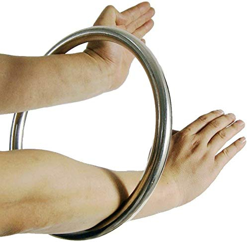 N / C Das Neueste Trainingsgerät Für Handkrafttraining, Wing Chun Kung Fu Edelstahl-Trainingsring, 21,5 cm Innendurchmesser, Silber