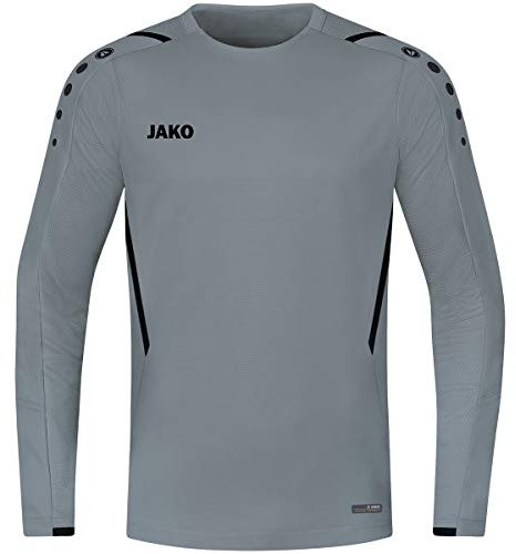 JAKO Herren Sweatshirt Challenge, Steingrau/Schwarz, L
