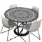 Morbuy Tischdecke Outdoor Rund 120 cm, Elastisch Rund Abwaschbar Tischdecken Wasserabweisend Lotuseffekt Garten Tischdecke Schwarz Mandala Table Cloth, Ideal für 100cm-110cm