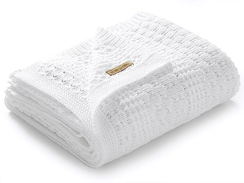 mimixiong Kinderwagen & Reise Extra weiche Baumwolle Cellular Babydecke (Weiß)