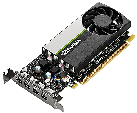 PNY NVIDIA T1000 Professionelle Grafikkarte 4GB GDDR6 PCI Express 3.0 x16, Single Slot, 4X Mini-DisplayPort, 8K Support, Ultraleiser aktiver Lüfter, VCNT1000-PB