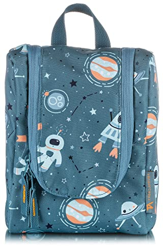 TA Trend Atelier Trousse de Toilette pour Enfants/Bébé, sans PFC, Déperlant, à Suspendre (Bleu-Univers)