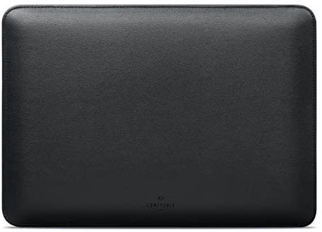 Comfyable Laptop Sleeve 13 Inch Compatible For MacBook Air M2 2022 A2681 M1 2020 & MacBook Pro 13-in M2 2022 A2338 M1 2021-2016 A2337, Slim Protective Faux Leather Case w/Magnetic Entry, Pebble Black