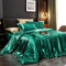 AShanlan Bettwäsche Set Satin 155x220 Dunkelgrün Uni Einfarbig Deckenbezug 100% Glatt Angenehm Glanzsatin Polyester - 1 Bettbezug 155 x 220 + 1 Kissenbezug 80 x 80 cm