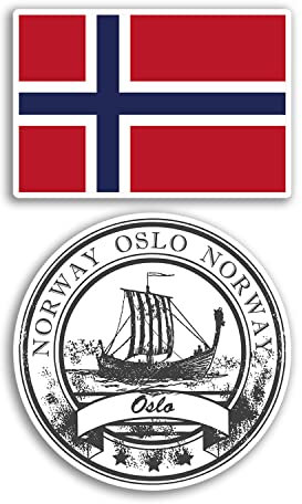 Vinyl-Aufkleber, Motiv: Norwegische Flagge, 10 cm breit, 2 Stück, #78551