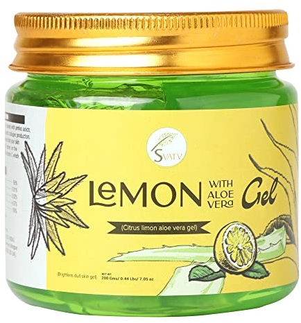 SVATV Gel De Limón Y Aloe Vera | Reduce El Enrojecimiento De La Piel | Reduce Las Manchas Oscuras | Sin Parabenos Ni Sulfatos - 200g