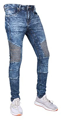 Z Fashion Men Skinny Biker Jeans Slim Fit Denim Super Stretch Regular Short Long