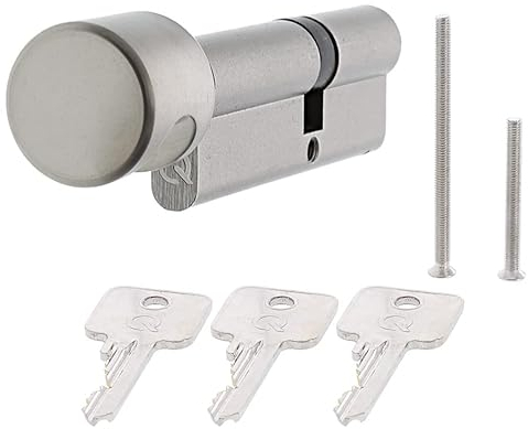 QPlus24 Doppelzylinder gleichschließend Schließzylinder mit 3 Schlüssel und Einkaufswagenlöser Türschloss Haustür Sicherheitsschloss 40/40K gs3